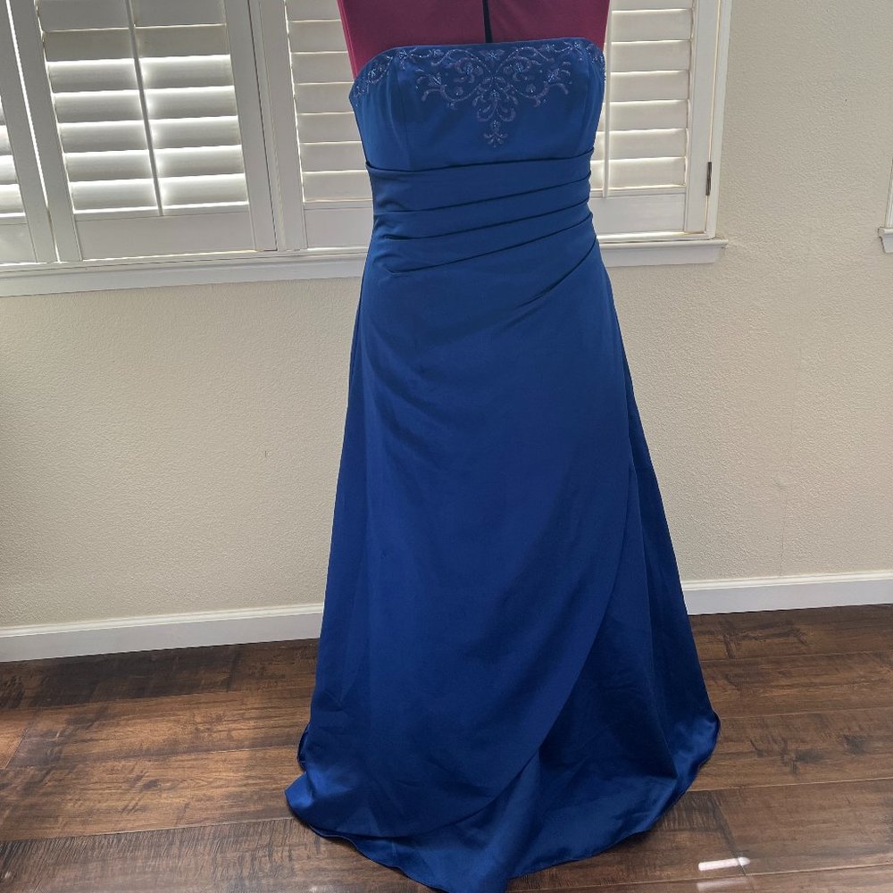 Royal Blue Off shoulder ball gown